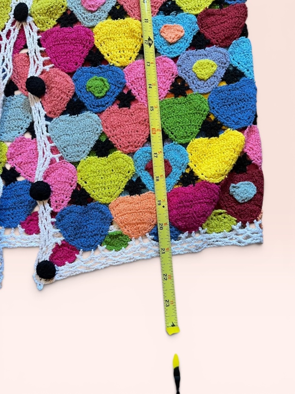 Vintage Y2K Crochet Granny Square Floral Cardigan Sweater Boho Festival M Color - Picture 8 of 9